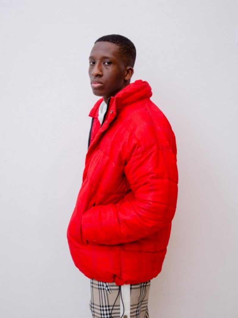 ANDREA CREWS x Schott Puff Jacket Red