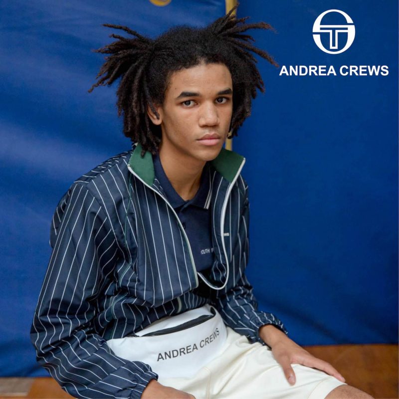 ANDREA CREWS x SERGIO TACCHINI Track Jacket Blue Stripe